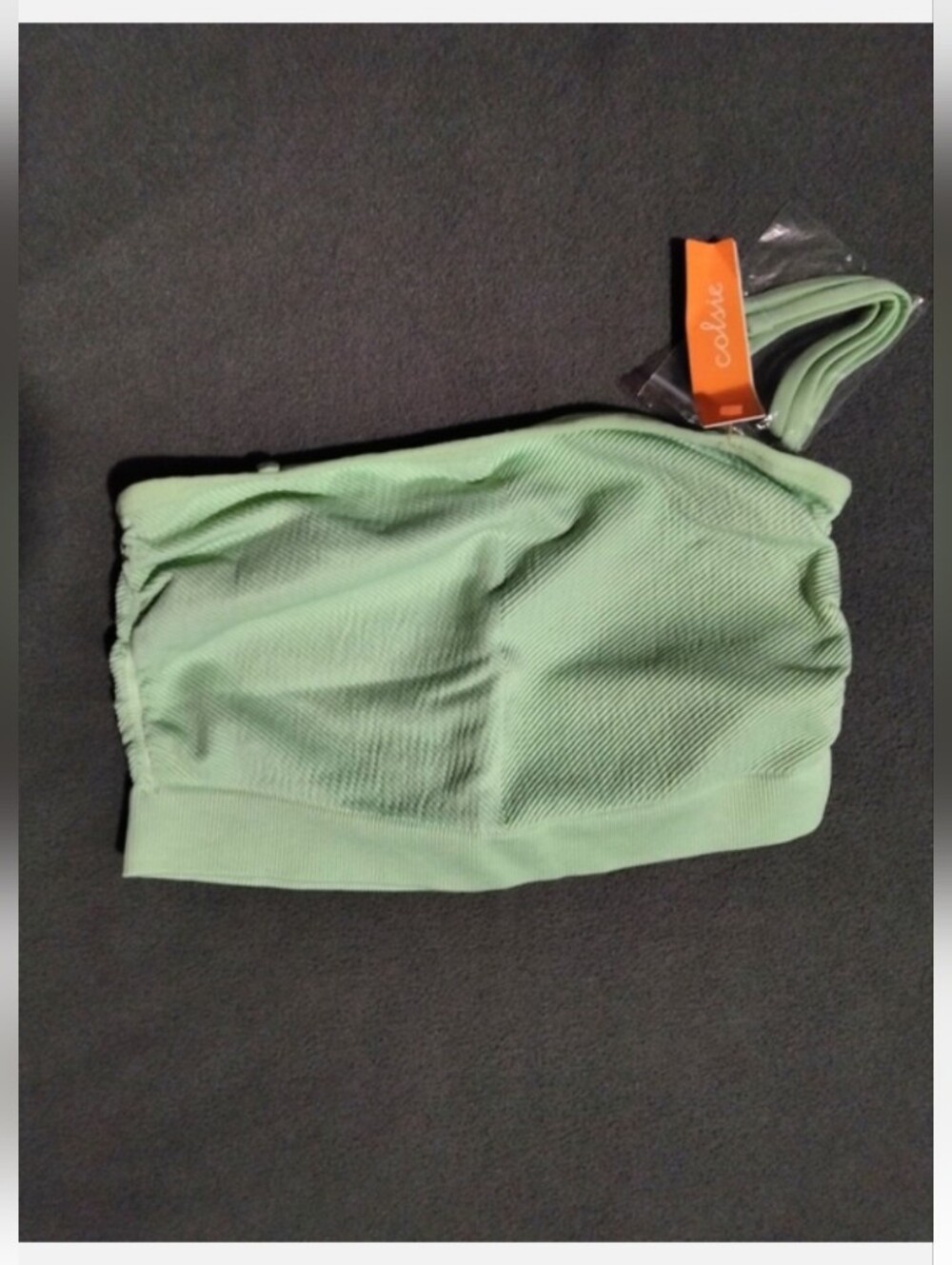Target Mint Green Ribbed Bandeau Top